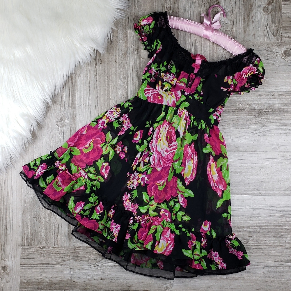 Betsey Johnson colorful peasant style babydoll